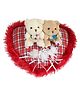 Tickles Romantic Couple Teddy Sitting on Heart Soft Stuffed Plush Special Valentine Day Birthday Gift (Color: Red Size: 23 cm)