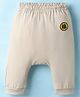 Ollypop Interlock Knit Full Length Diaper Leggings With  Patch - Ivory