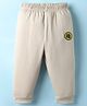 Ollypop Interlock Knit Full Length Lounge Pants With  Patch - Ivory