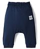Ollypop Interlock Knit Full Length Diaper Leggings With  Patch - Navy Blue