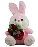 Tickles Cute Rabbit with Heart & Roses Soft Stuffed Plush Animal Toy for Kids Boys & Girls Birthday Gift (Color: Pink Size: 25 cm)