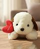 Tickles Cute Little Dog with Best Friend Heart Soft Stuffed Plush Animal Toy for Boys & Girls Birthday Gift Friendship Day (Color: White Size:20 cm)