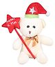 Tickles Santa Teddy with Christmas Wishes Soft Stuffed Plush Toy for Kids Boys & Girls Birthday Gift (Color: White Size: Height 15 cm)