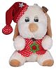 Tickles Handsome Dog Toy Wearing Jacket Santa Soft Stuffed Plush Toy Christmas Gift for Kids Boys & Girls  (Color: Cream Size: Length 25 cm)