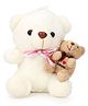 Tickles Brother in Lap Teddy Soft Stuffed Plush Toy for Kids Boys & Girls Birthday Gift (Size: 18 cm Color: White)