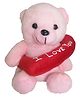 Tickles I Love You Teddy Soft Stuffed Plush Toy For Kids Boys & Girls Birthday Gift (Size: 16 cm Color: Pink)