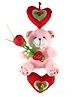 Tickles Hanging Teddy with Heart Soft Stuffed Plush Toy for Kids Boys & Girls Birthday Gifts (Size: 20 cm Color: Pink)