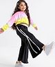 OLLINGTON ST. Cotton Full Sleeves Crop Top & Knit Loose Pant - Black