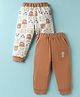 ToffyHouse Interlock Knit Full Length Pajamas with Bear Print Pack of 2 - Brown & White