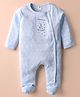ToffyHouse Interlock Knit Full Sleeves Sleepsuit With Star Print - Light Blue