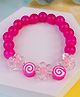 Little Tresses Floral Designed Beaded Bracelet - Dark Pink