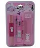 QIPS Stationery Set for Kids  Pencil Box, Pencils, Sharpener, Ruler, Eraser - Pink