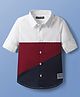 Pine Kids Cotton Woven Full Sleeves Color Block Shirt - White & Red