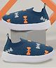 PASSION PETALS Abstract Designed Slip On Shoes - Blue