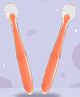 Nicety 2Pc Baby Silicone Feeding Spoon, Soft, BPA Free & Food Grade Safe for Gums and Teeth, Non-Toxic, Easy to Hold for 4+ Months Infants & Toddlers (Orange)
