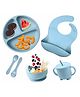 Nicety 6 Piece Silicone Baby Feeding Set  Suction Bowl & Plate, Bib, Spoon, Fork, Sippy Cup  BPA-Free, Non-Slip, Microwave Safe  Baby Dinner Set for 6+ Months, Toddler Essentials