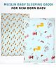 Zikku Baby Muslin Cotton Multipurpose Everyday Gaddi Mattress for Holding Sleeping Playing Diaper Changing Animal Print( Pack of 2)