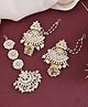 VALLEY OF JEWELLERY - Gold Plated Kundan Studded Earrings with Maang Tikka - Gold