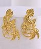 VALLEY OF JEWELLERY Gold Toned Marmaid Shape Anti Tarnish Earrings - Gold