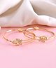VALLEY OF JEWELLERY Set Of 2 Gold Plated AD Stones Butterfly Shaped Elegent Bangles - Gold