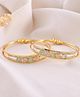 VALLEY OF JEWELLERY Set Of 2 Gold Plated Multi Colour Stones Bangles - Gold