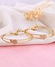 VALLEY OF JEWELLERY Set Of 2 Gold Plated AD Stone Studded Classic Bangles - Gold