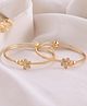 VALLEY OF JEWELLERY Set Of 2 Gold Plated AD Stones Butterfly Shaped Bangles - gold