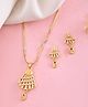 VALLEY OF JEWELLERY Gold Plated Designer Shaped AD Stone Studded Chain Set - Gold