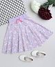 BABY NATION Cotton Knit Floral & Unicorns Printed Skirt - Purple