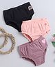 BABY NATION Cotton Knit Pack Of 3 Heart & Rainbow Printed Panties - Multi Colour