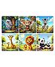 Fiddlys Wooden Jigsaw Puzzle Games for Children & Kids -9 Pieces Age 3+ Years Old Girls & Boys Animals Jigsaw Puzzle (Pack of 6 Wild Animal)