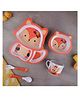 The Bamboo Co Foxy Feast Bamboo Kids Dinner  Set of 5- Orange
