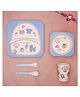 The Bamboo Co Bubbly Baby Bamboo Kids Dinner Set of 5- Blue