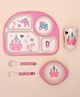 The Bamboo Co Pinky Princess' Castle Bamboo Kids Dinner Set of 5- Pink