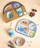 The Bamboo Co Wobbly Whale Bamboo Kids Dinner Set of 5- Blue