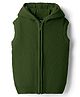 Pine Kids Knit Sleeveless Solid Color Hooded Front Open Sweater Set - Green