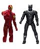 WOW Toys Delivering Joys of Life Pack of 2 action figure, Iron and Panther Super Hero- Multicolour
