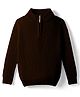 Pine Kids Knit Full Sleeves High Neck Solid Color Pullover Sweater - Brown