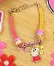 Asthetika Cartoon Pig Kids Bracelet Rakhi with Roli Chawal - Pink