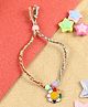 Asthetika Smiley Kids Bracelet Rakhi with Roli Chawal - Pink