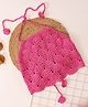 Woonie Cotton Knit Sleeveless Crochet Embroidered Top - Pink