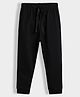 Orange Sugar 100% Cotton Knit Solid Joggers - Black