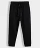 Orange Sugar 100% Cotton Knit Solid Joggers - Black