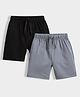 Orange Sugar 100% Cotton Knit Pack Of 2 Solid Shorts - Black & Grey