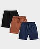 Orange Sugar 100% Cotton Knit Pack Of 3 Solid Shorts - Multi Colour