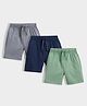 Orange Sugar 100% Cotton Knit Pack Of 3 Solid Shorts - Multi Colour