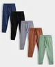 Orange Sugar 100% Cotton Knit Pack Of 5 Solid Joggers - Multi Colour