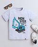 tiny toonzzz Cotton Knit Half Sleeves Excavator Printed Tee - Grey