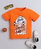 tiny toonzzz Cotton Knit Half Sleeves Stay Rad Text Printed Tee - Orange