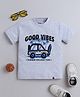 tiny toonzzz Cotton Knit Half Sleeves Car Printed Tee - Grey